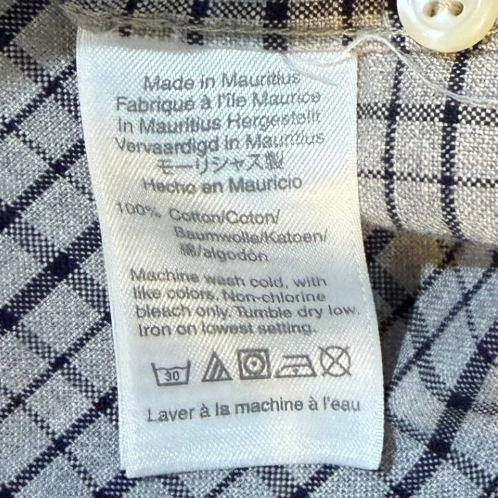 J.Crew Slim American Pima Cotton Blue Gray Check Button Shirt S